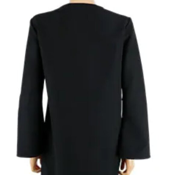 ZARA Black Flared Sleeve V-Neck Dress – Size S – Minimalist Chic - Picture 2 of 8